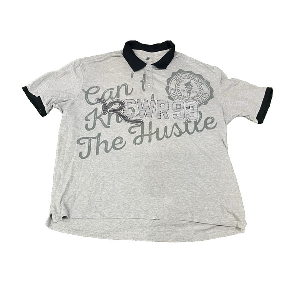 Rocawear Can't Knock The Hustle Y2K Mens Polo Hip Hop SZ 4XB - Picture 1 of 7
